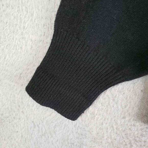 Polo Ralph Lauren Lambswool Sweater Mens Collared 1/4 Button Black Large Vintage - Picture 6 of 9